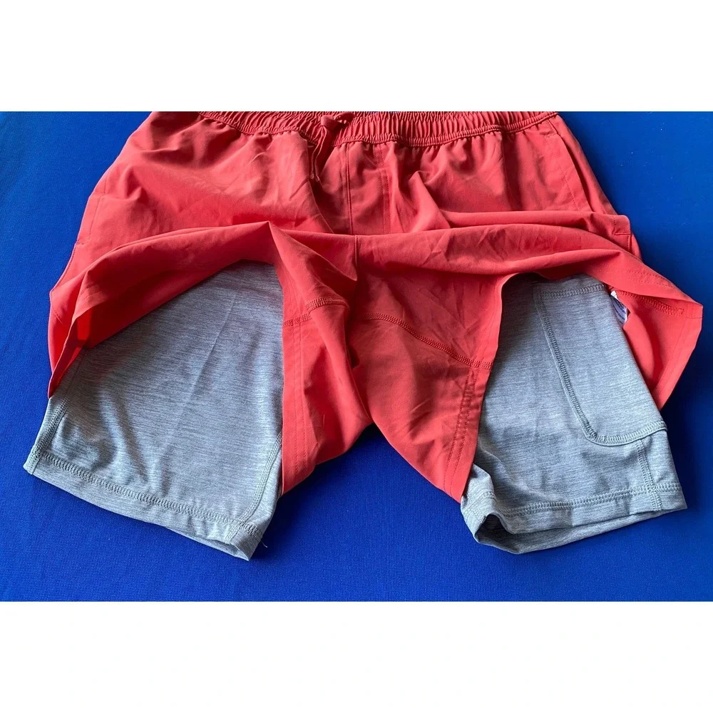 DSG Mens Agility 2-in-1 Shorts Red Sun Size Medium NWT DAM13107HL UPF 50+